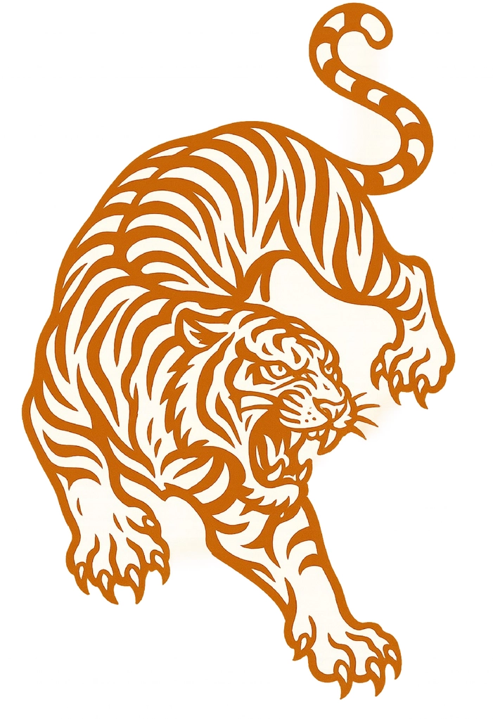 Tattoovorlage Tiger kraftvoll und dynamisch