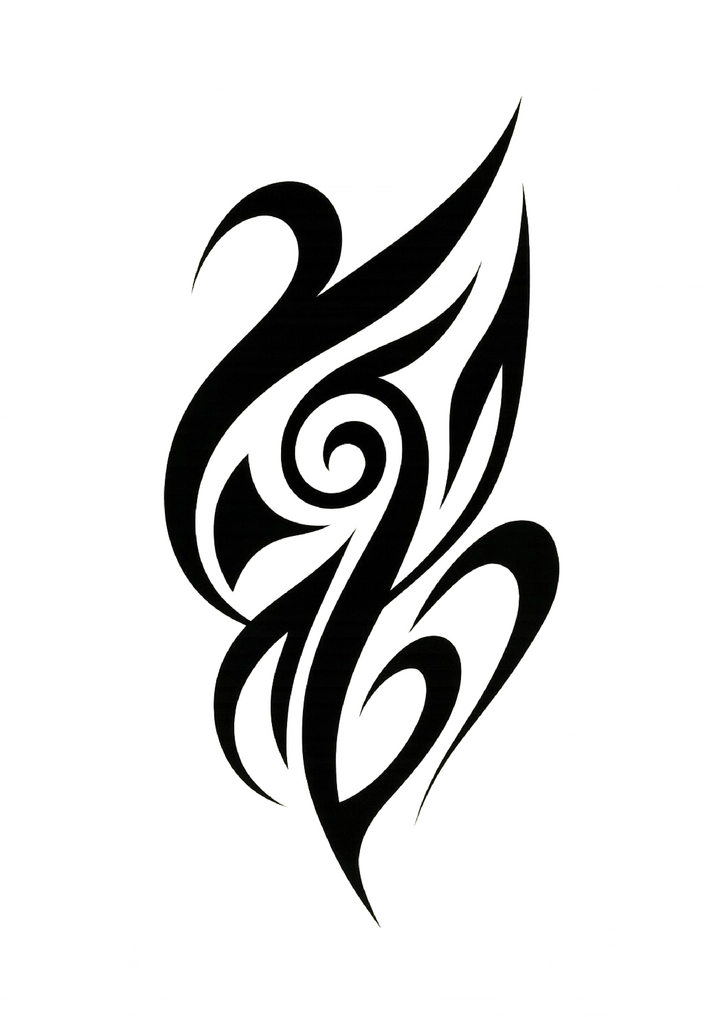 Tattoovorlage Tribal Design mit geschwungenen Linien