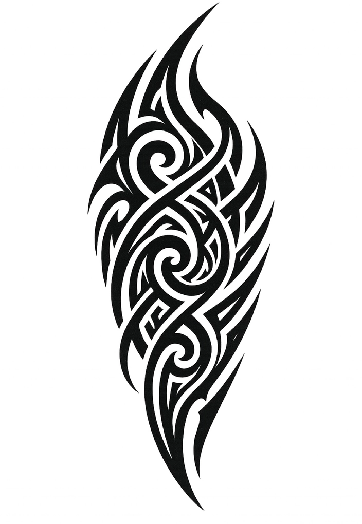 Tattoovorlage Tribal-Muster mit dynamischen Linien für den Oberarm