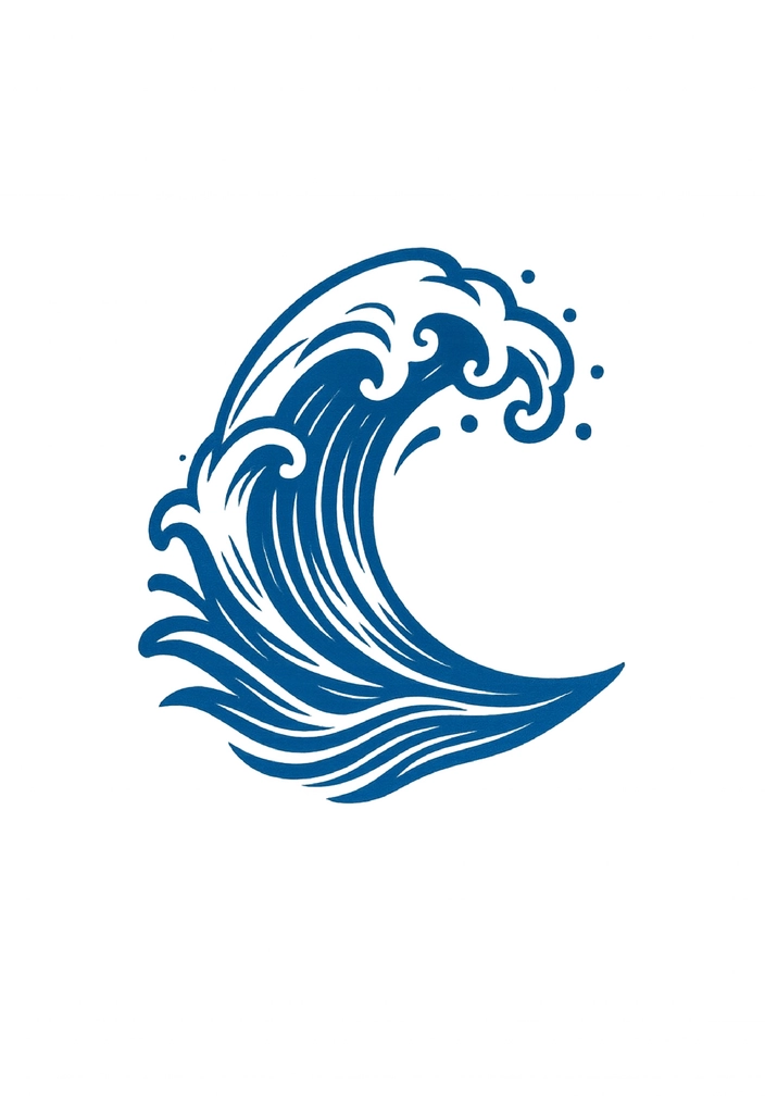Tattoovorlage Welle in dynamischem Design für Männer