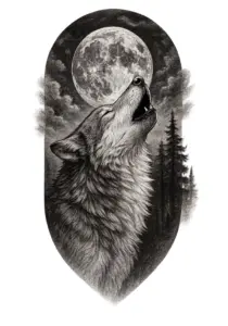 tattoovorlage-wolf-im-mondschein-fuer-oberschenkel