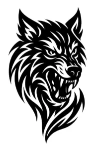 tattoovorlage-wolf-kopf-tribal-design-fuer-schulter