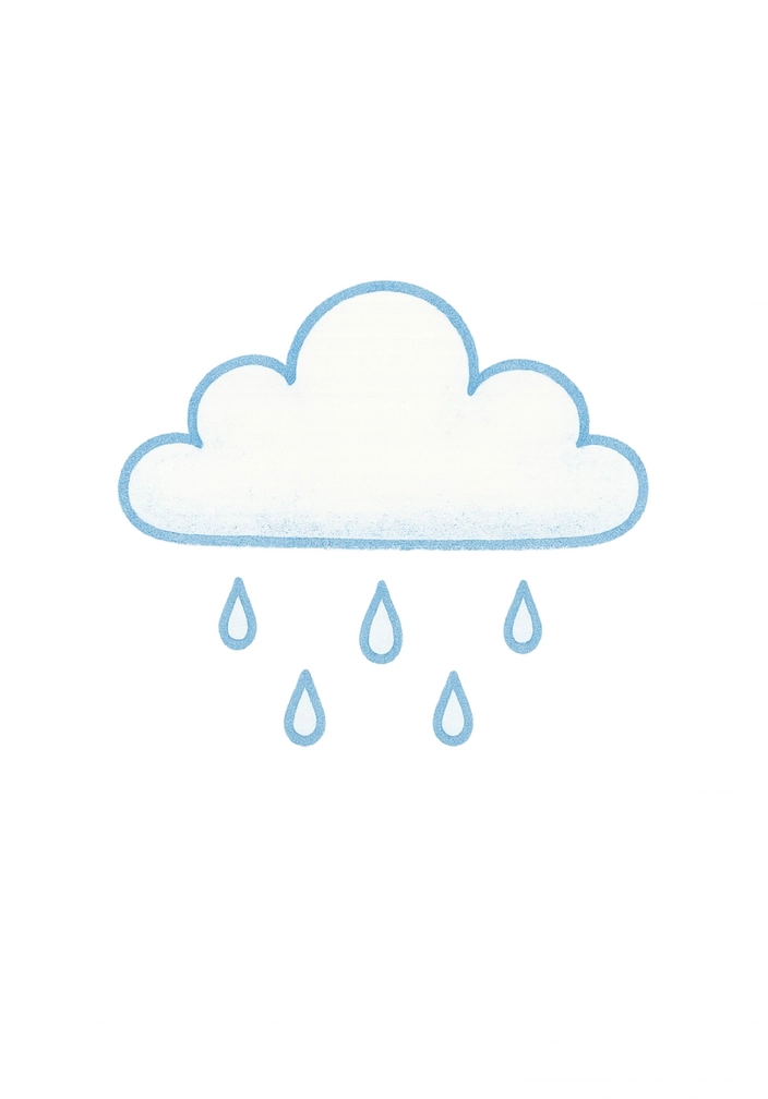 Tattoovorlage Wolke mit Regentropfen in Blau