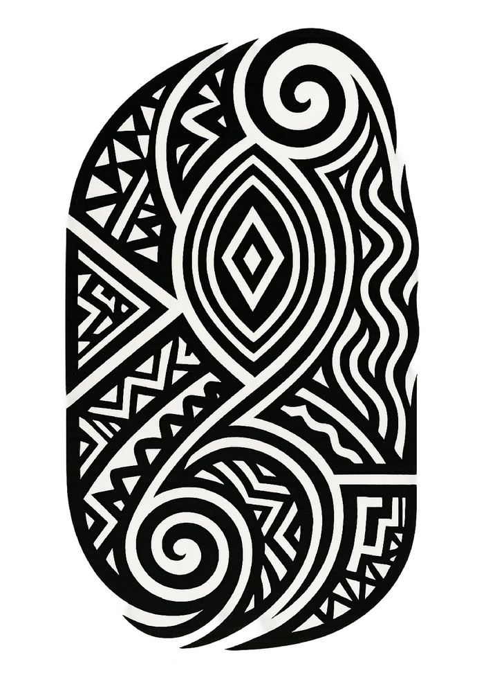 Tattoovorlage mit tribalem Muster und dynamischen Linien
