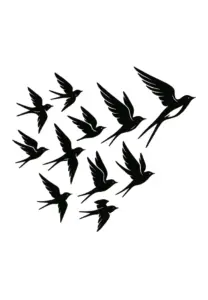 vogelgruppe-in-flugformation-tattoovorlage