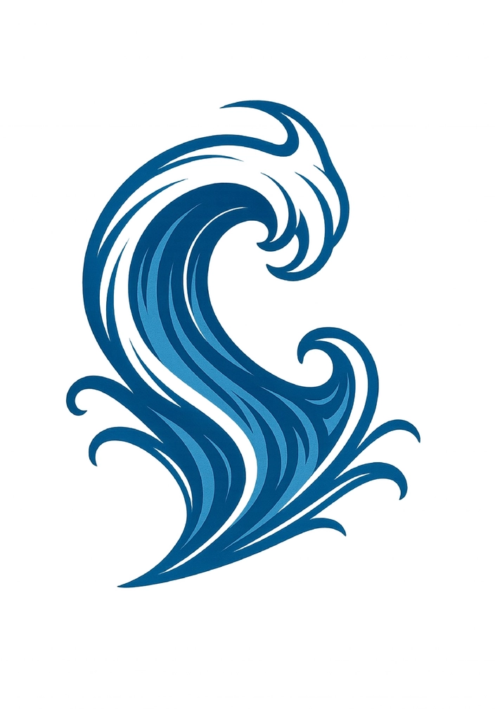 Tattoovorlage Welle in dynamischer Form für Männer