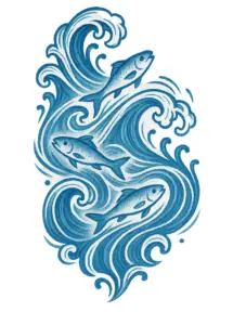 wellen-und-fische-in-der-natur-tattoovorlage