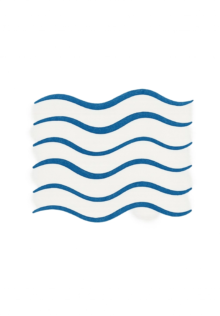 Tattoovorlage Wellenlinien in Blau und Weiß